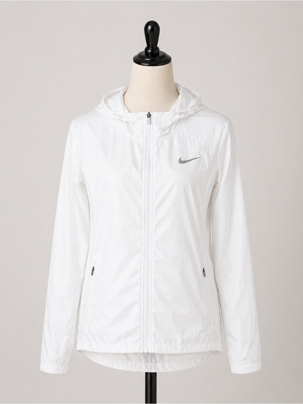 Nike White Women's Hooded Windbreaker Jacket Small